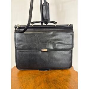 Coach Black Leather Briefcase Computer Laptop Bag Messenger Shoulder Strap
